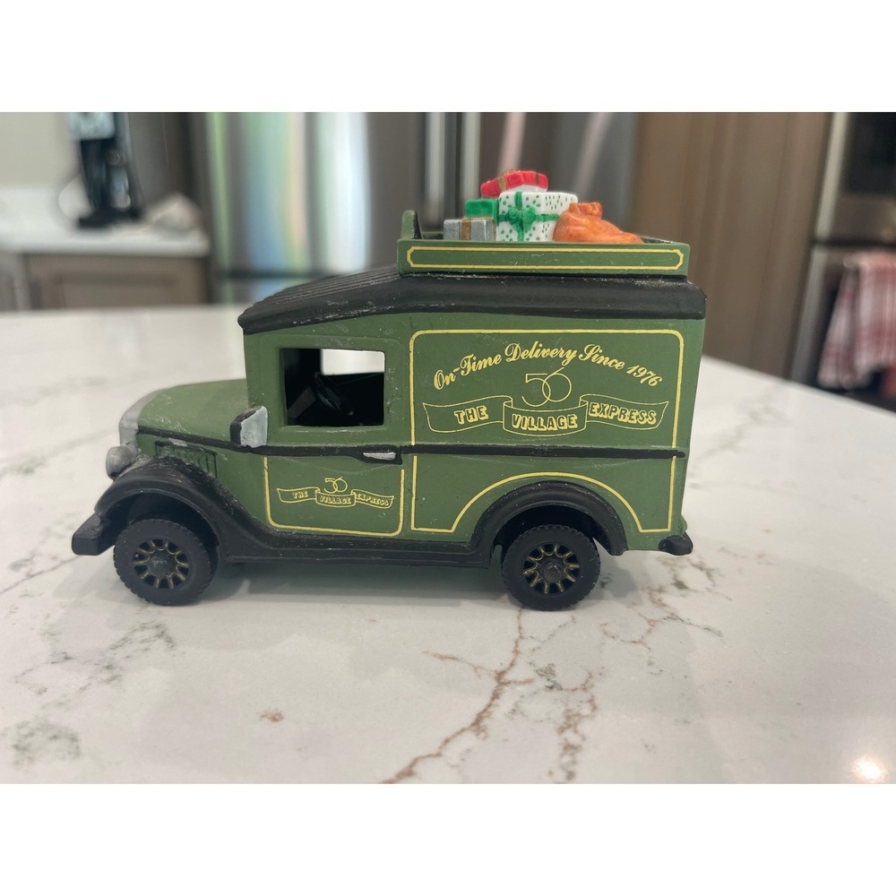 Dept 56 The Village Express Delivery Truck Green Christmas Village Accessory